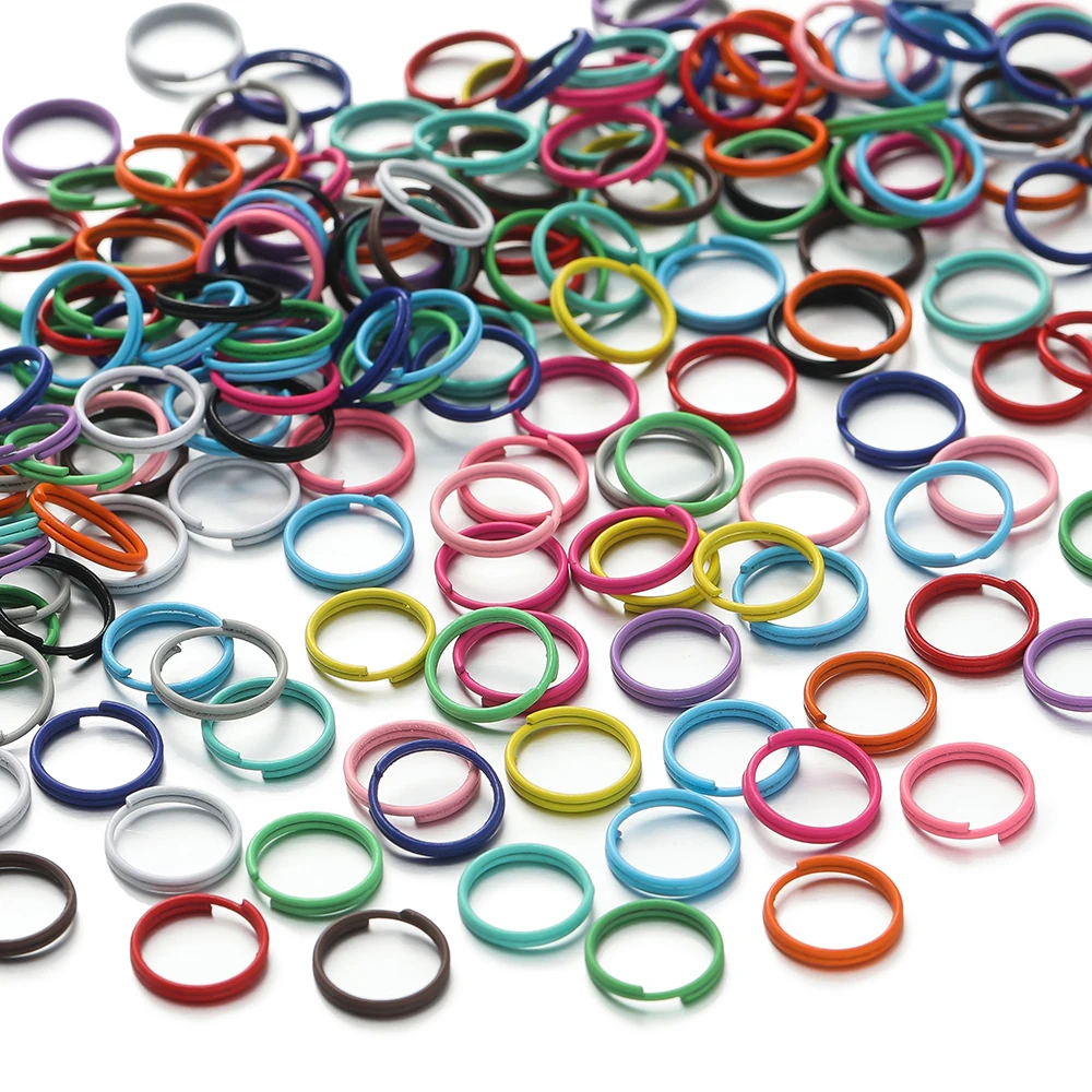 200 teile/los 8mm 10mm Bunte Offene Biegeringe Erkenntnisse Doppel Kreis Schleife Biegering Stecker Für DIY Schmuck Machen