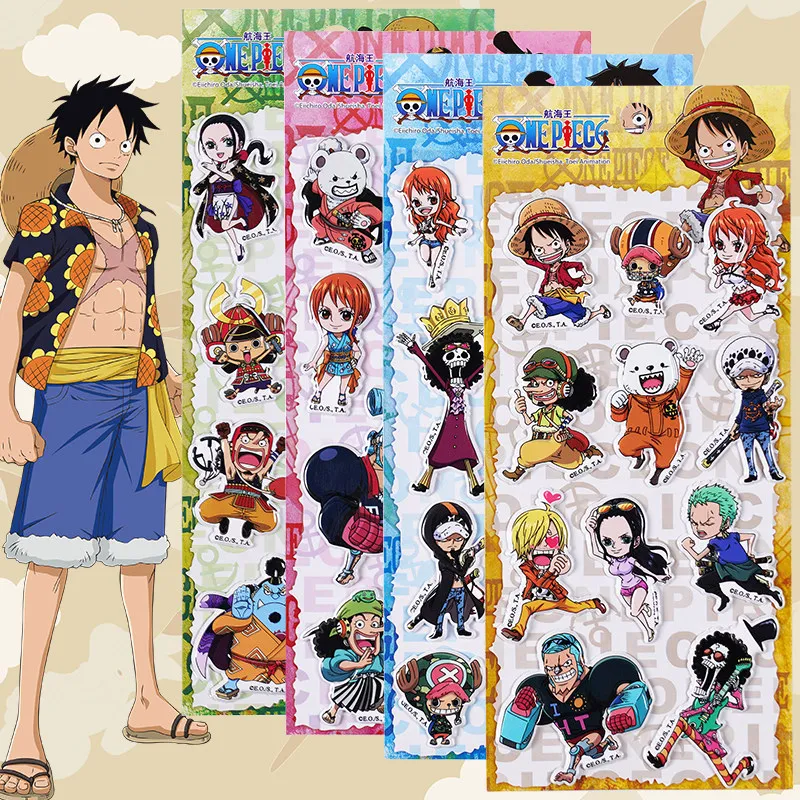 

Anime One Piece Roronoa Zoro Monkey D. Luffy 3D Diy Desktop Sticker Toy Boy Diy Phone Case Painting Diary Decoration Stickers