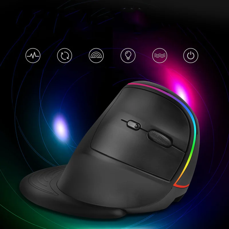 Jomaa ergonomische RGB drahtlose vertikale Maus 2,4g USB optische Maus wiederauf ladbare Maus dpi Maus für Desktop/Laptop/PC