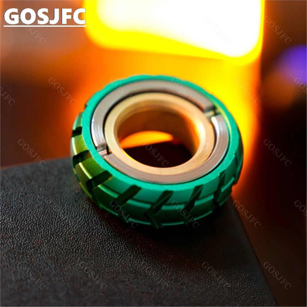 Stainless Steel Metal EDC Magnetic Paragraph Ring Mechanic Brass Ring Ratchet Push Card Finger Fingertip Gyro