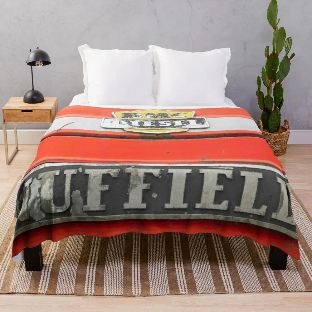 Vintage Nuffield Tractor Badges Throw Blanket