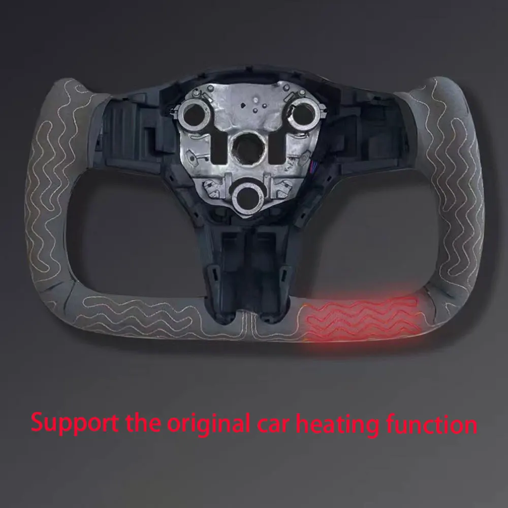 For Tesla Model 3/Y Yoke Napaleather Real carbon fiber steering wheel, all with steering wheel heating