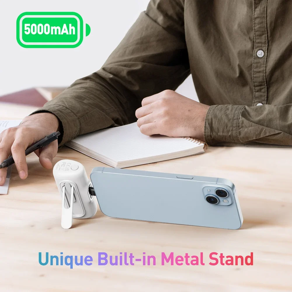 For IPhone All Models 20W PD Fast Charging USB-C Power Bank LED Display 5000mAh Battery Pack PowerBank Portable Charger