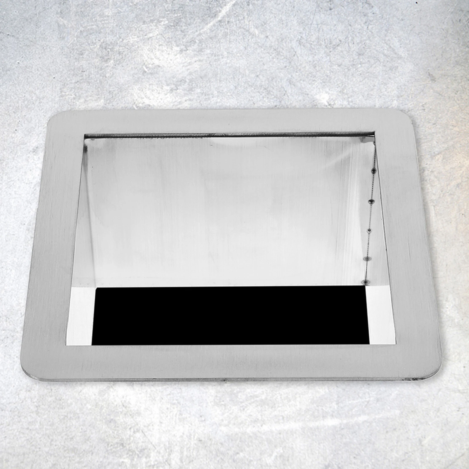 

Square Stainless Steel Trash Chute Drop-in Built-in Countertop Kitchen Waste Grommet Metal Drop-in Trash Chute
