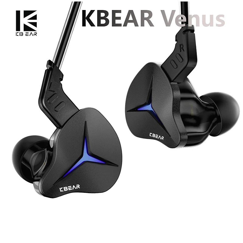

KBEAR Venus DD-вкладыши IEMs, проводные игровые наушники HIFI, 10 мм, одиночные динамические наушники из искусственной кожи + LP ПК + монитор из цинкового сплава со светодиодом