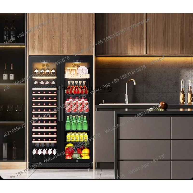 

Large capacity double door ultra-thin embedded thermostatic wine cabinet household, refrigerator display cabinet