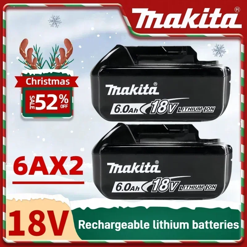 

100% original Makita Rechargeable Battery, 18V 6.0Ah For Makita BL1815 BL1830B BL1840 BL1860B BL1850 BL1850B Power Tools Battery