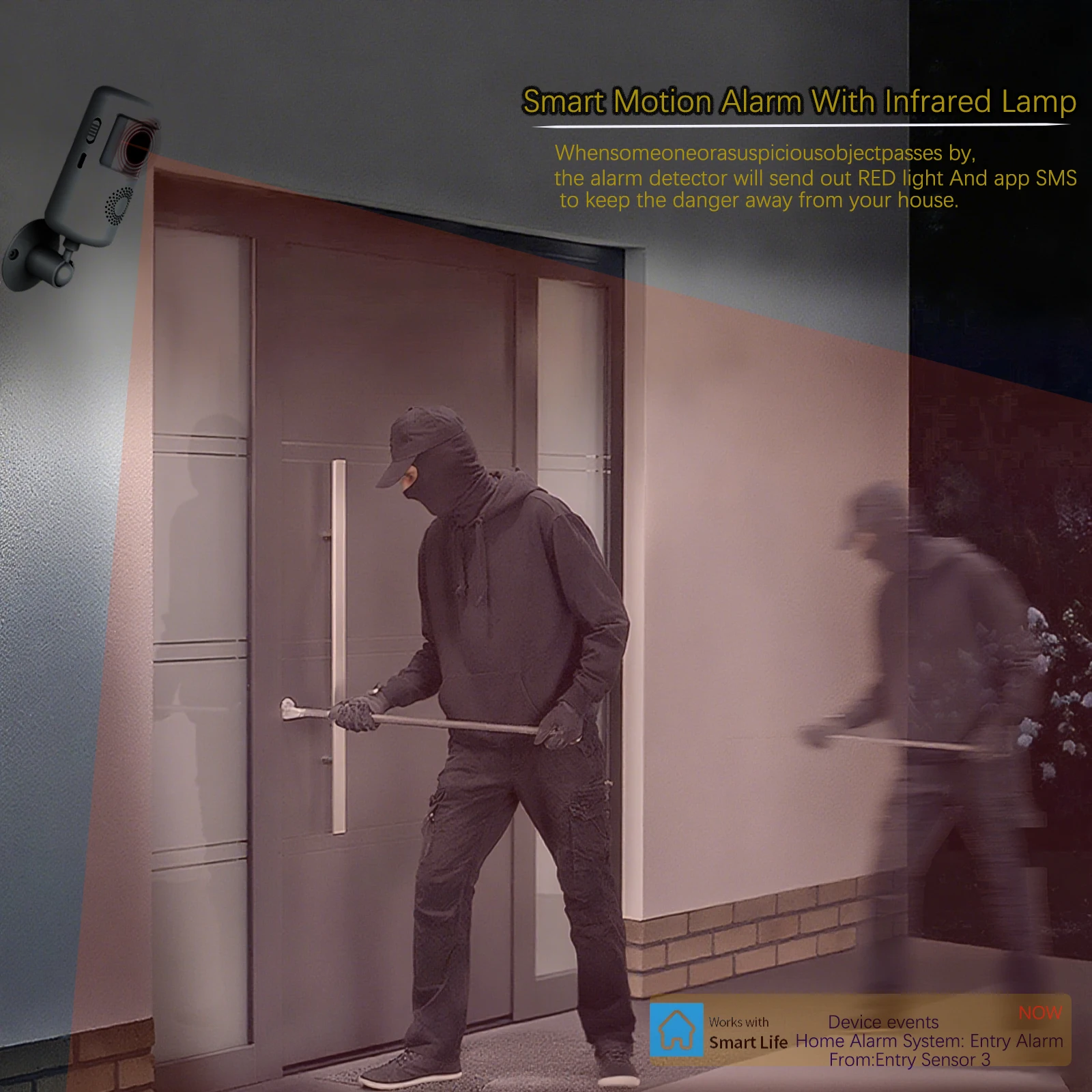 كاشف استشعار الأشعة تحت الحمراء WIFI Tuya 433 ميجا هرتز الجديد، مستشعر حركة PIR، وضع مزدوج قابل لإعادة الشحن/تعمل بالبطارية، عرض عن بعد لتطبيق الهاتف المحمول