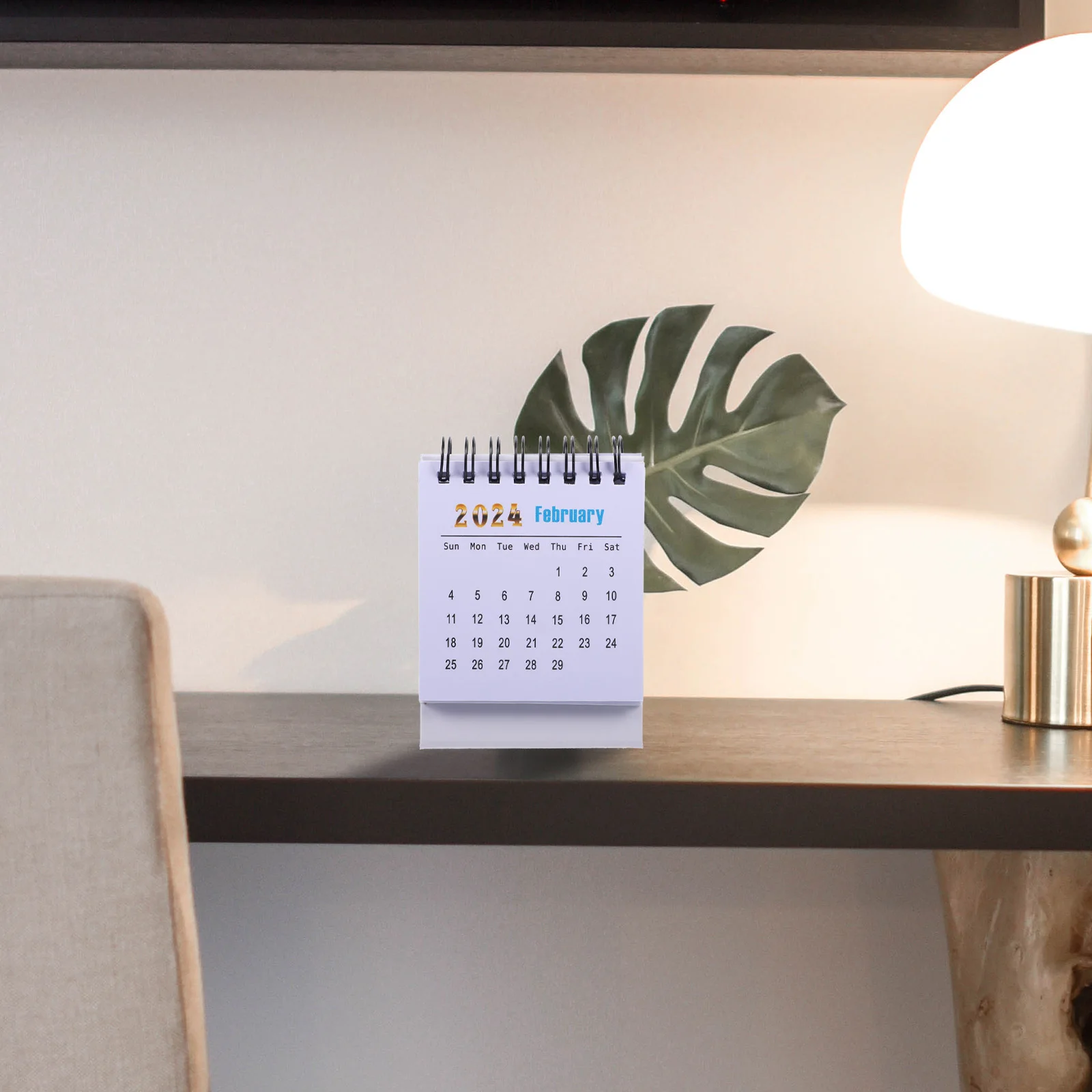 

Mini Desk Calendar 2024 2025 Double Line Flip Design Decorative Monthly Table Calendar Freestanding Paper Home Office Small