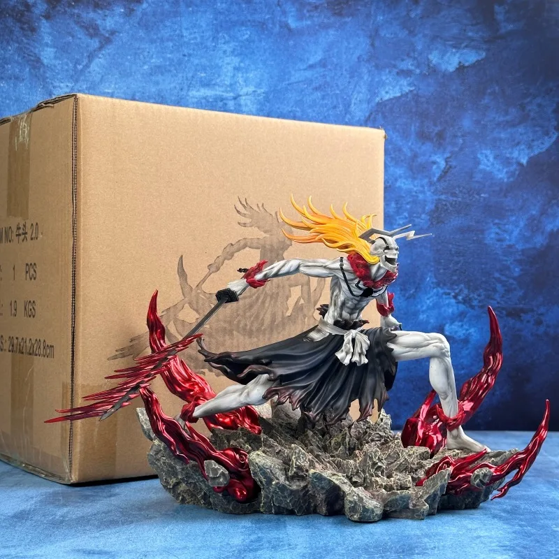 

Hot Anime Bleach Ichigo Hollowfied Horn & Final Getsuga Tensho 23cm Anime Action Figure Statue Desktop Decoration Toys Boys Gift