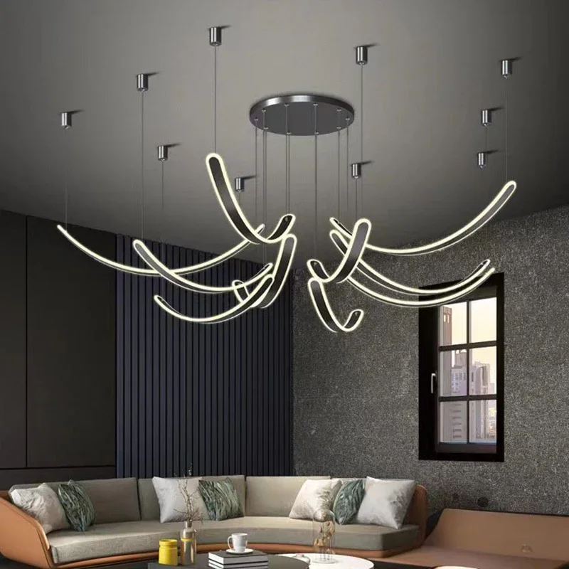 Moderne Led Hanglamp Kroonluchter Voor Woonkamer Restauranthal Hotel Luxe Hanglamp Home Decor Verlichtingsarmatuur Glans