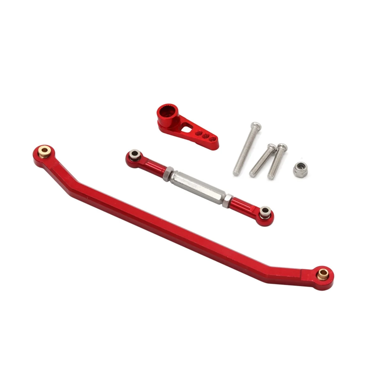 Aluminum Alloy Stronger Steering Link Rod Kit for 1/12 MN128 Upgrade RC Car Part Red