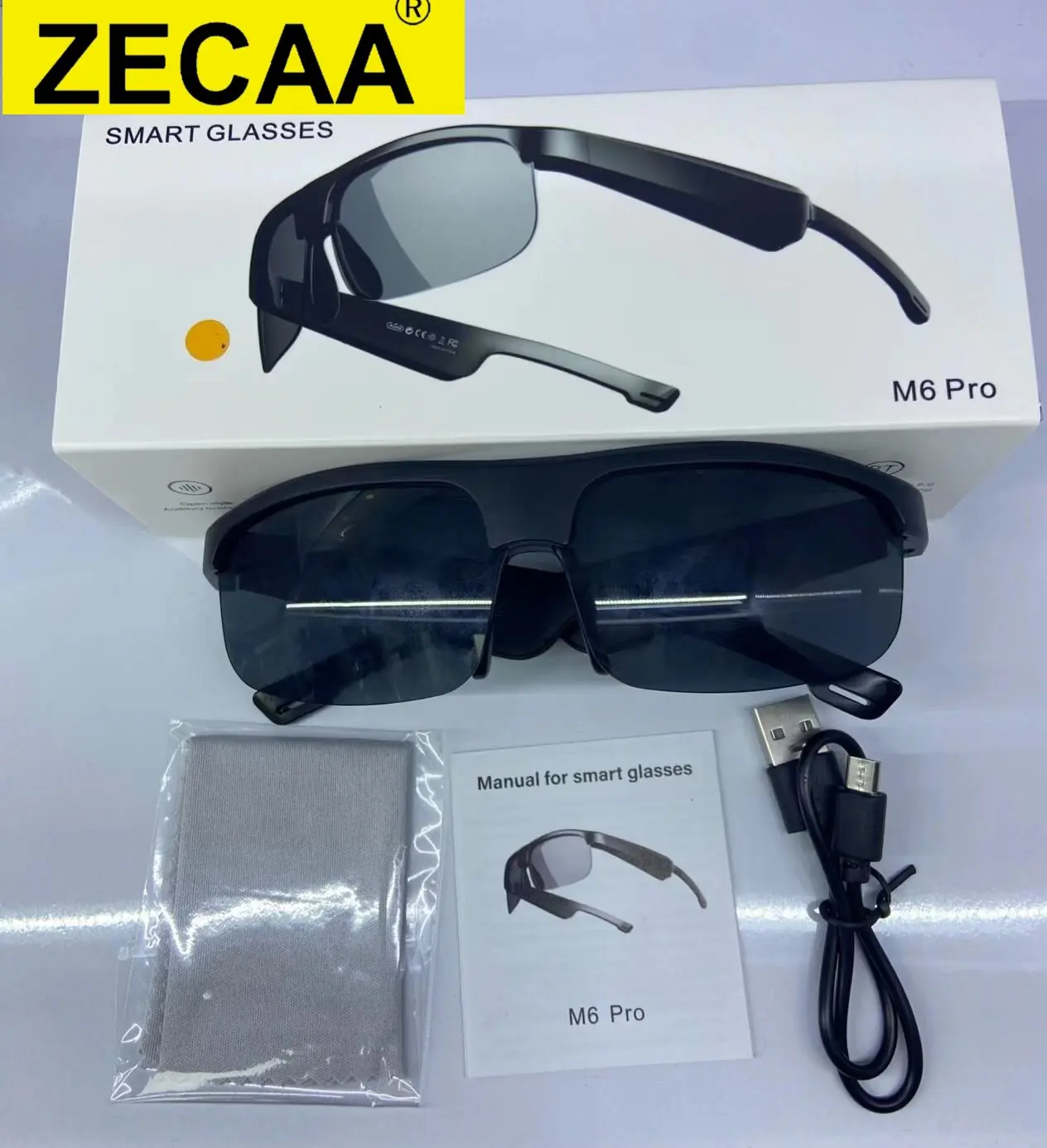 

ZECAA New Smart Wireless Bluetooth Cycling Glasses Listen To Music Hand Free Answer Phone Call Bluetooth Smart Glasses