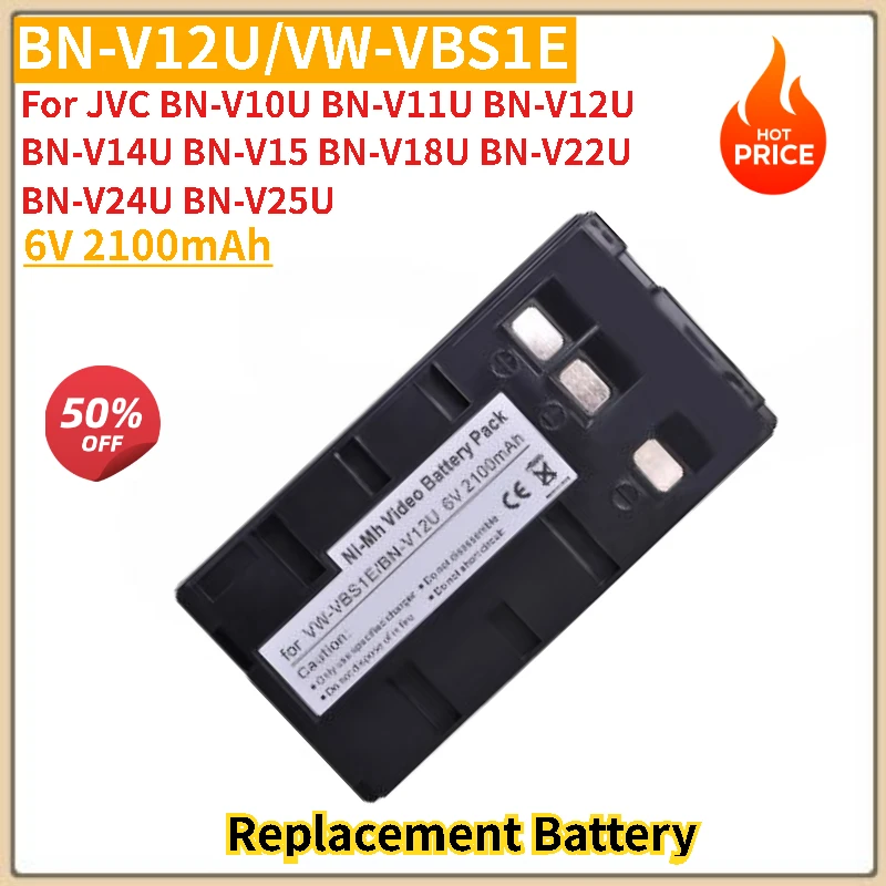 

High Quality Battery 6V 2100mAh BN-V12U VW-VBS1E for JVC BN-V10U V11U V12U V14U V15 V18U V22U V24U V25U Camcorder Brand New