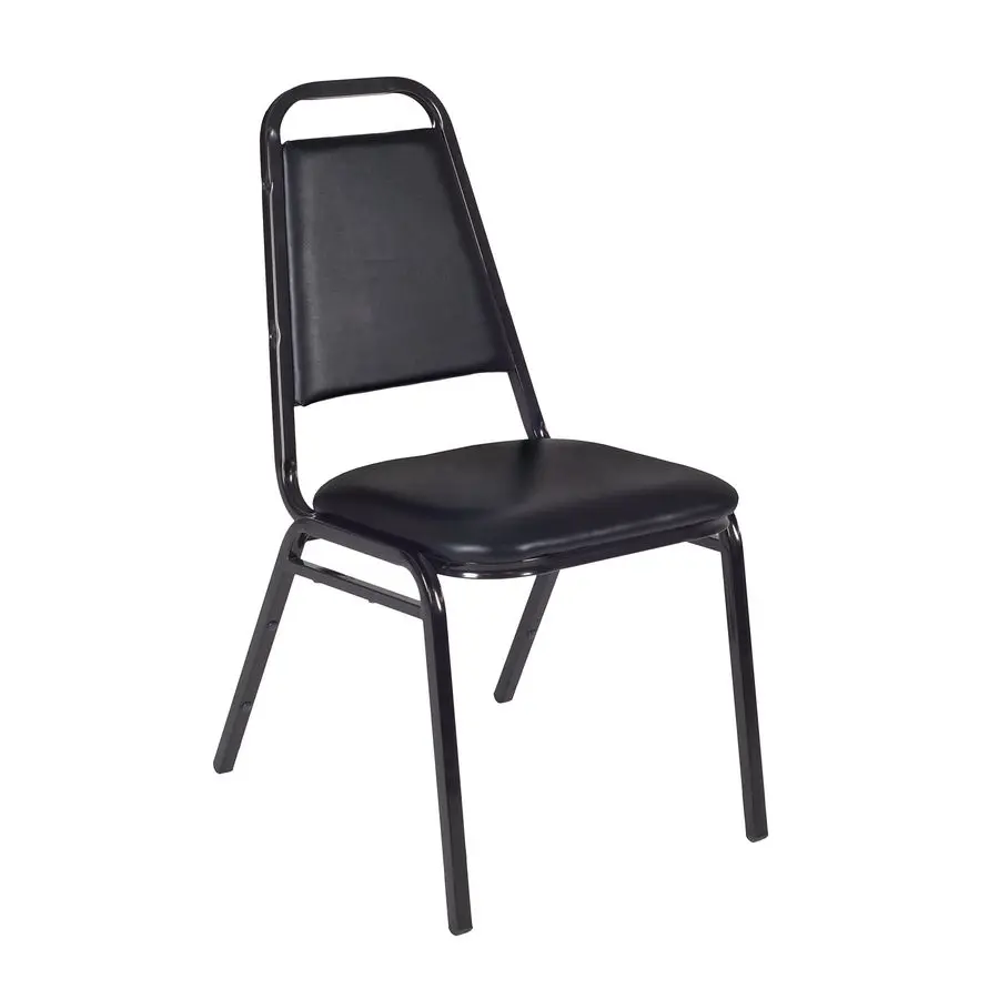 Stackable Cushioned Restaurant Chair Durable Vinyl Upholstered Cafe amp Dining Chair with Metal Frame for Lunchrooms, Cafeterias
