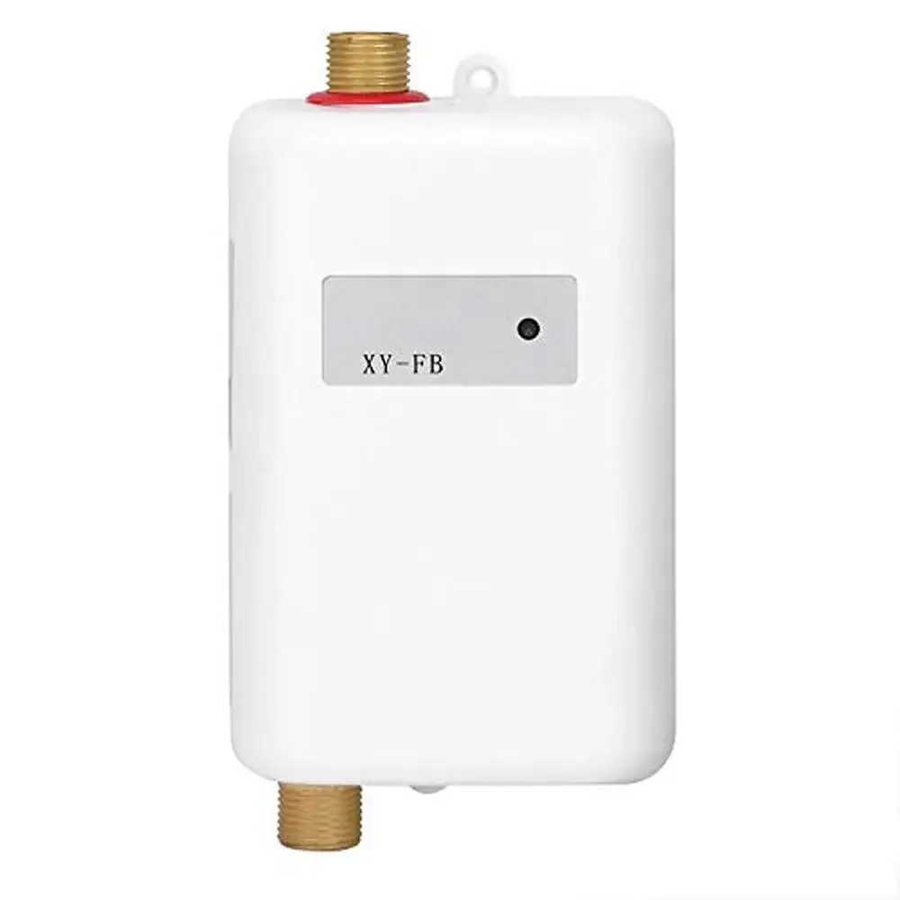 

Compact Tankless Water Heater LED Indicator Hot Cold Kitchen Bathroom Washing Safe Energy Efficient Stainless Steel Copper