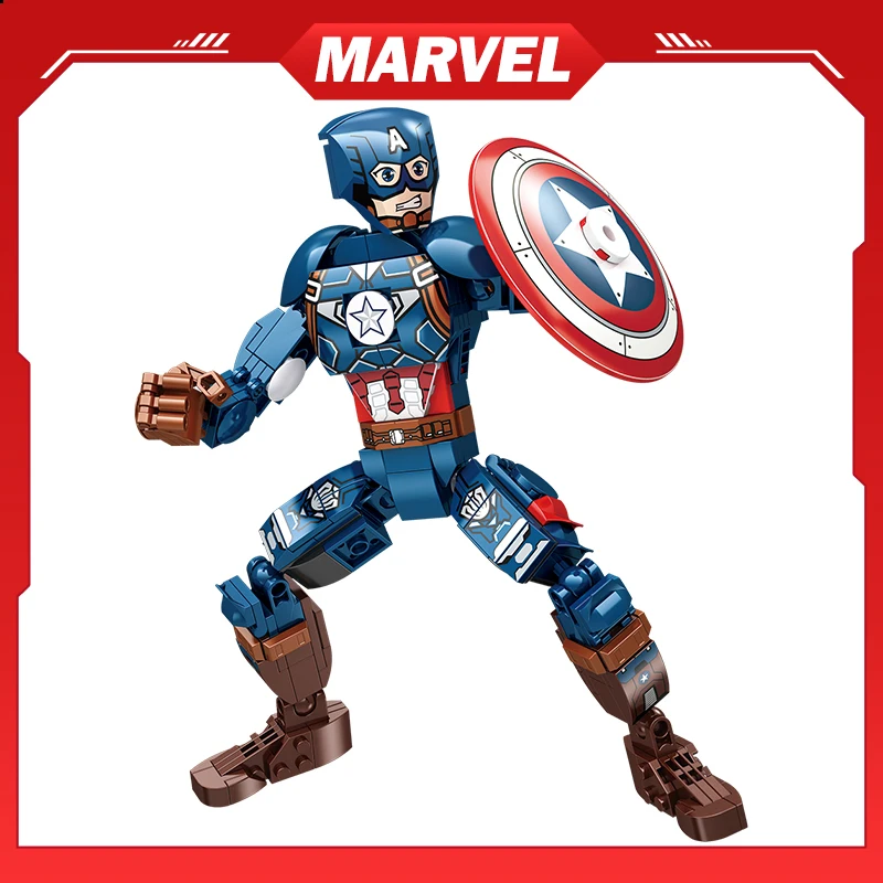 2023 Marvel Superheroes Building Blocks Captain America Spider-Man Figure Mecha Robot The Avengers MOC Bricks Kit Toys Boys Gift