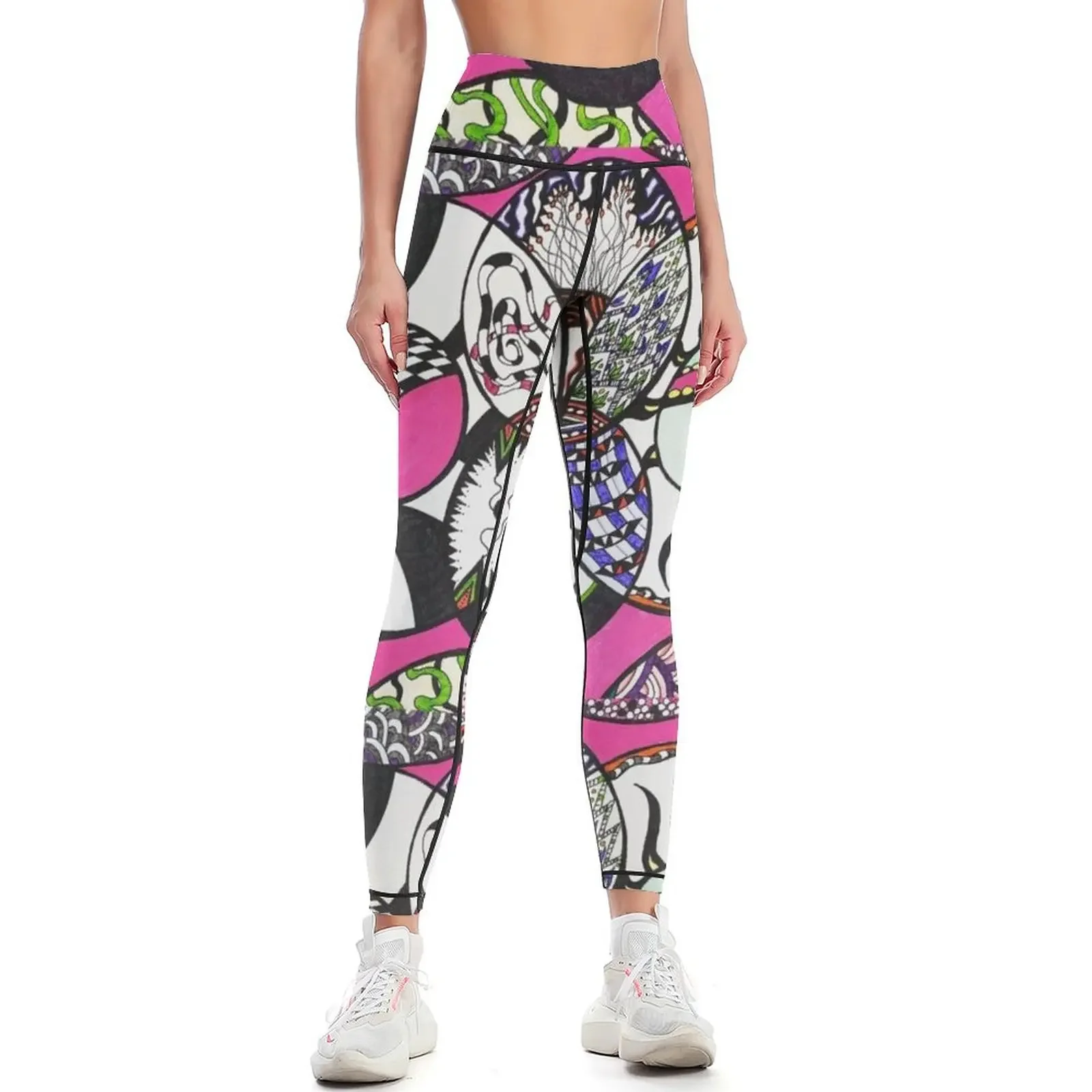 Circles of Disconnect Leggings fitness set gym gym pants Leginsy push up sport pants Womens Leggings