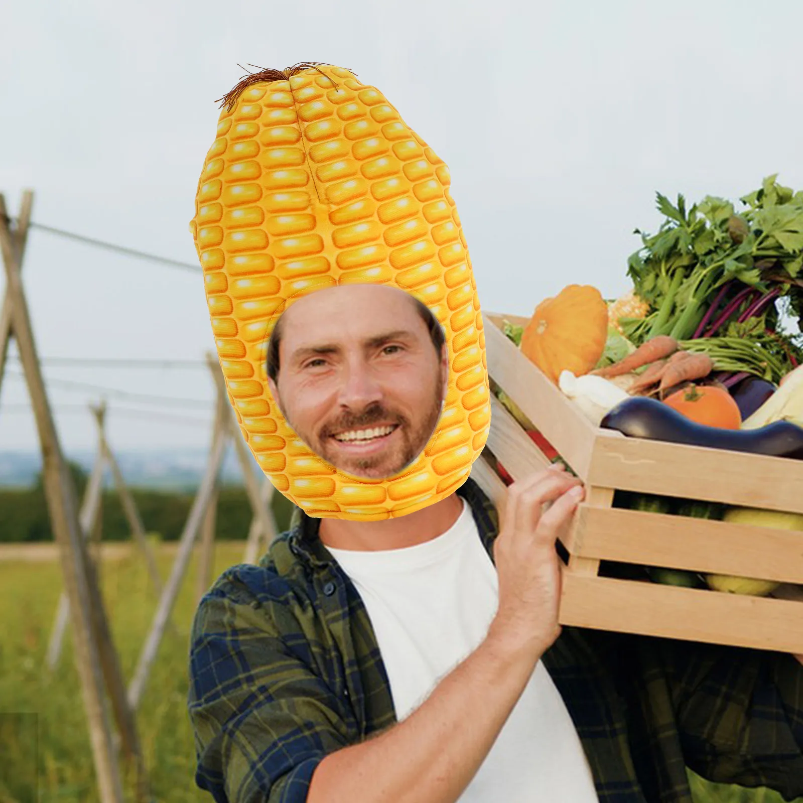 

Corn Hat Farm Party Props Lightweight Comfortable Breathable Kids Adults Halloween Costume Accessories Funny Headband