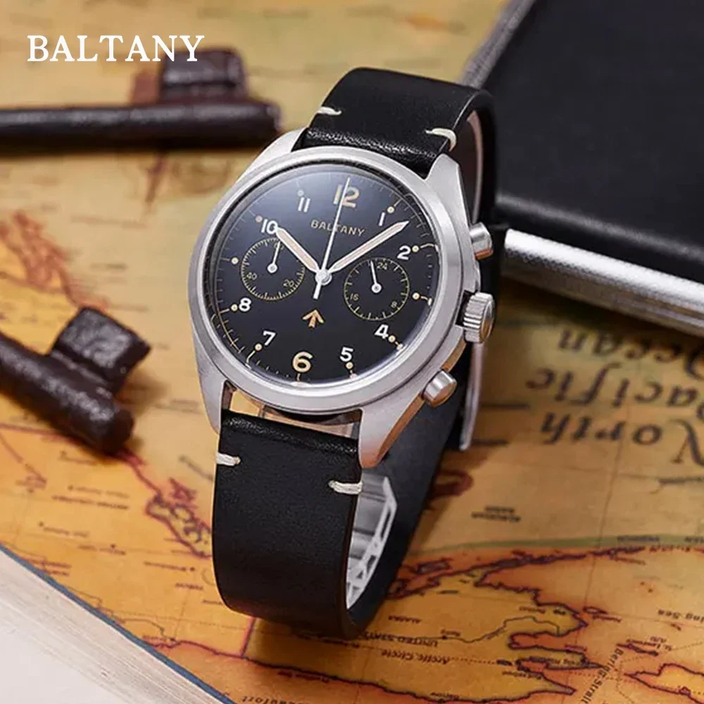 2023 New Baltany Men\'s Multifunction Quartz Watches Retro Military Chronograph Watch VK64 AR Sapphire 50M Waterproof Wristwatch