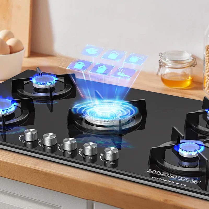 Gas Stove Dazzling Fire Five-stove Liquefied Hot Home Embedded варочная панель газ 가스스토브 estufas de gas para el hogar