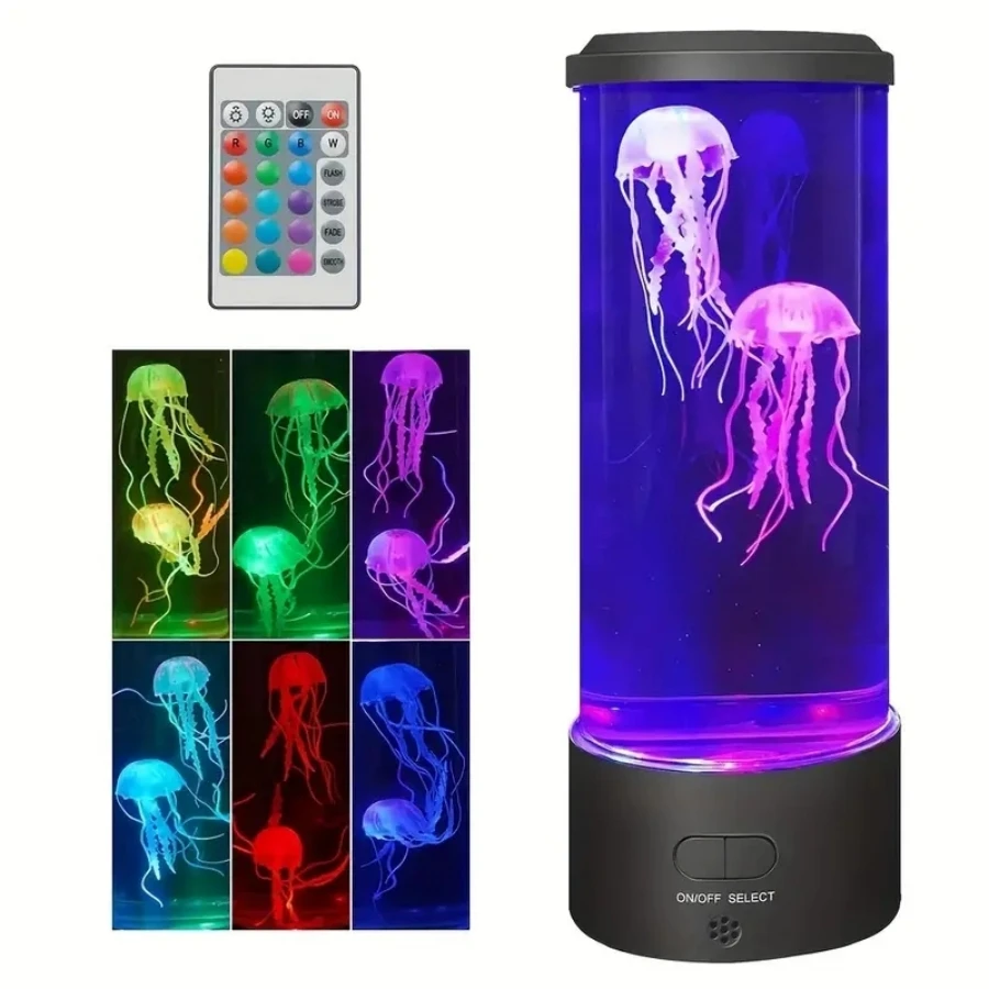 Novelty Design Jellyfish Light Relax Mood Lamp RGB Holiday Lighting Lamp  Gift Desktop Night Light