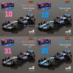 Bburago 1:43 Alpine F1 Team A524 2024 # 10-Перьерский газет # 31. Легкосплавный автомобиль Esteban Ocon, литая модель игрушки, коллекционные соревнования