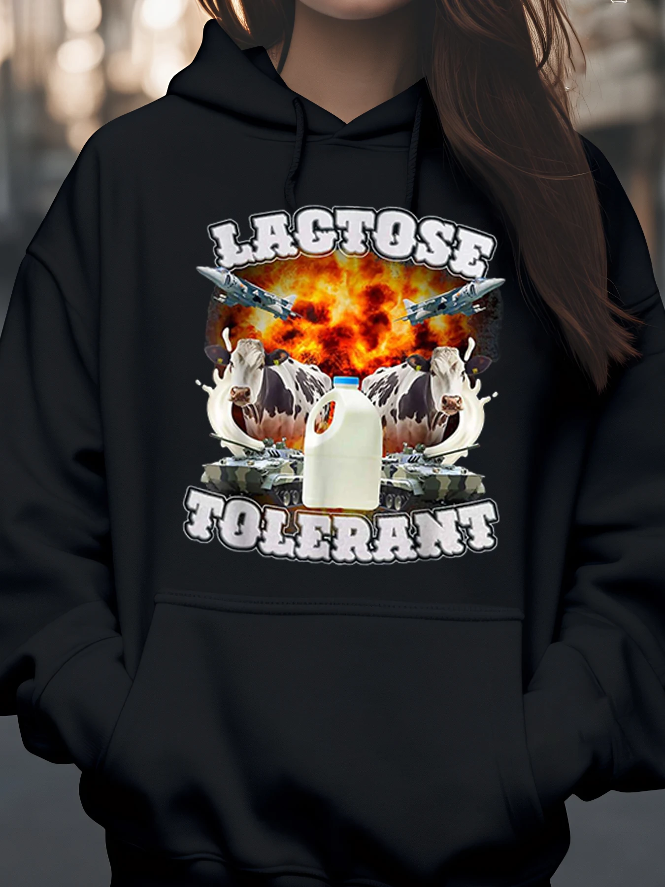 

Толстовка с капюшоном из коровьего молока, устойчивая к лактозе, для повседневного ношения, для взрослых