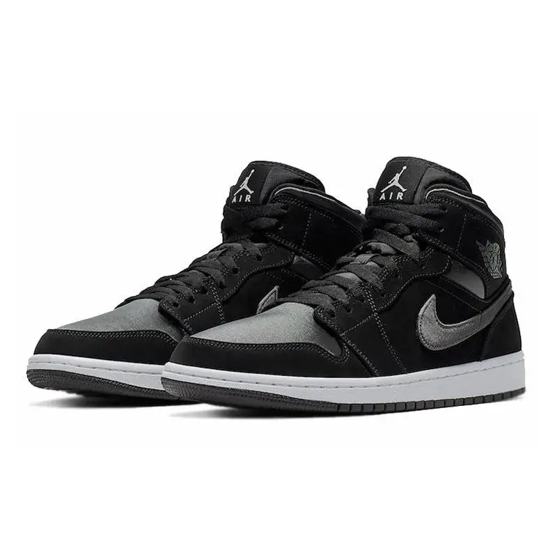 Nike Jordan 1 Mid Nylon Black Anthracite Sneakers shoes 852542-012