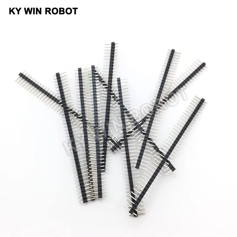 

10pcs 40 Pin 1x40 Single Row Male 2.54 Breakable Pin Header Connector Strip for Arduino Black