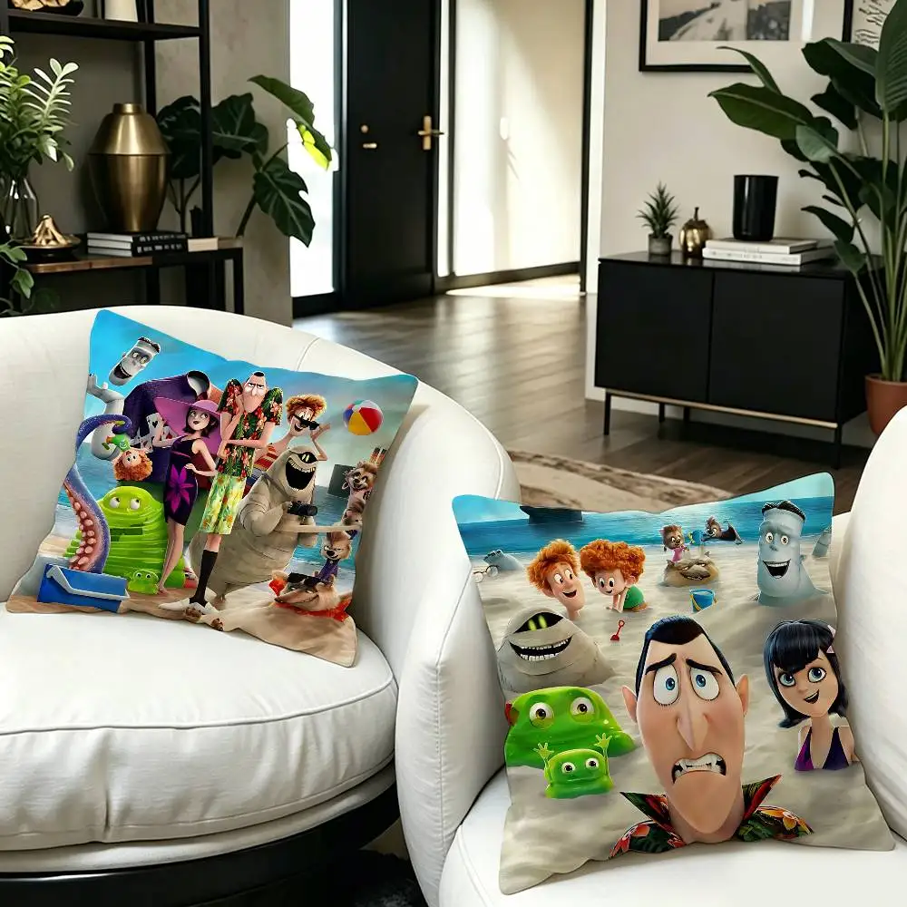 H-Hotel T-Transylvania Movie Pillow Cushion Cover Pillowcase Living Room Sofa Home Decor Customized