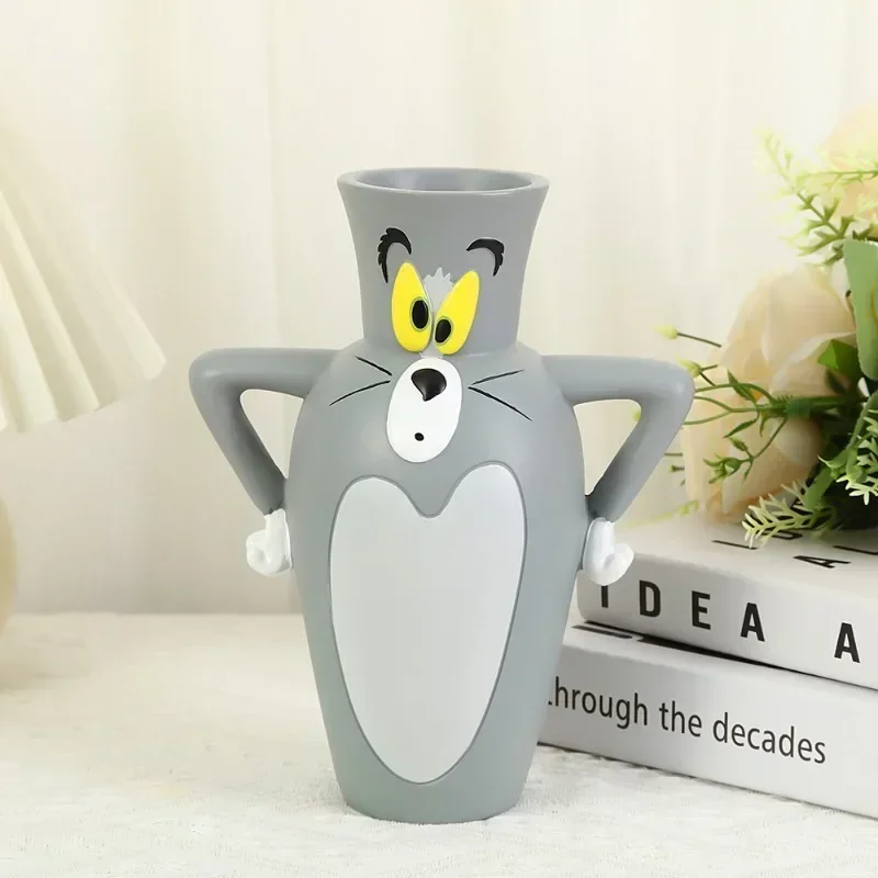 

Anime Cartoon Toms and Jerrys Cute Vase Brush Pot Pen Container Action Figure Home Decoration Collection Statue Birthday Gift