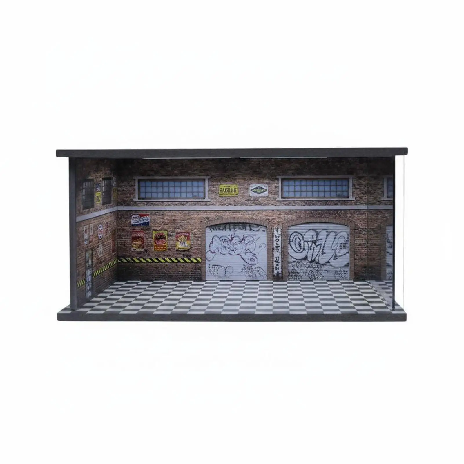 lighted-car-repair-shop-model-stackable-design-1-64-scale-display-scene