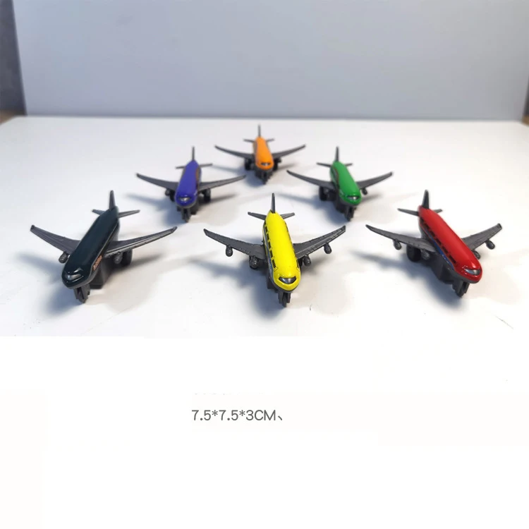 Kids Simulation Aircraft Alloy Toy Model Creative Colorful Mini Airliner Pull Back Car Toy Boy Birthday Gift Inertial Aircraft