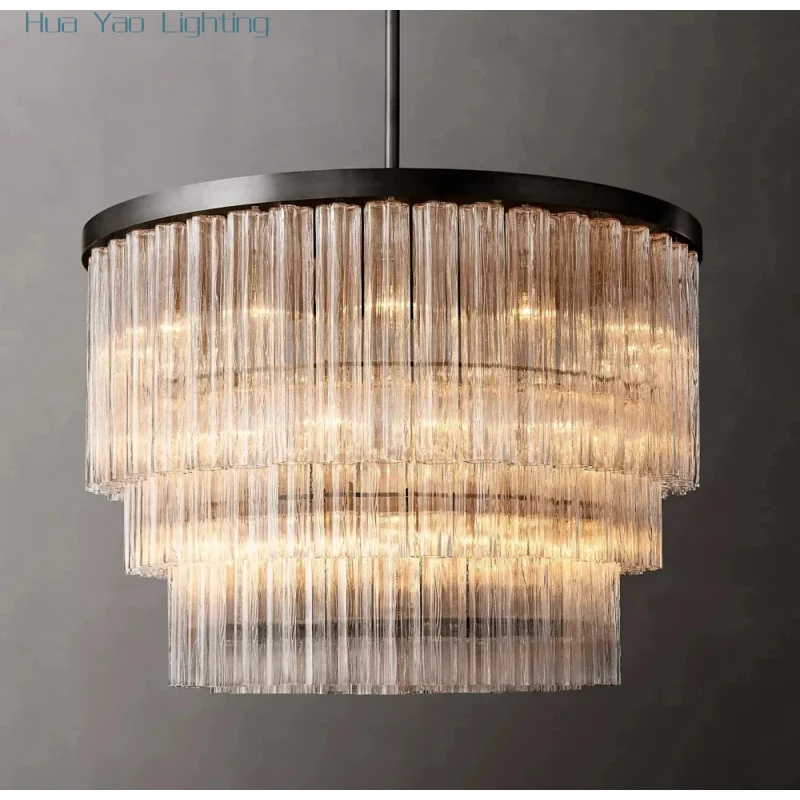 Modern Glass Chandeliers Cielo Three-Tier Round Chandelier Decoration Living Room Bedroom Dining Room Hanging Lights