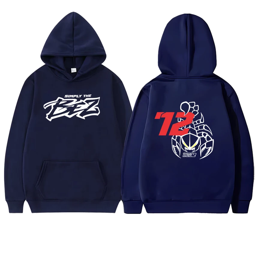 Marco Bezzecchi 2025 Motorcycle Race 72 Driver Fan Double Sided Printed Hoodies Fleece Men Women Autumn Winter Sweatshirt Unisex