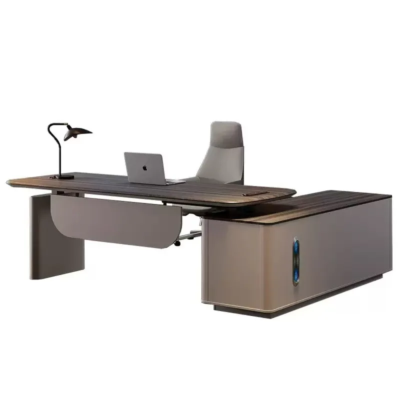 

Electric lifting boss table, office table and chair combination, simple modern president and manager leadership office