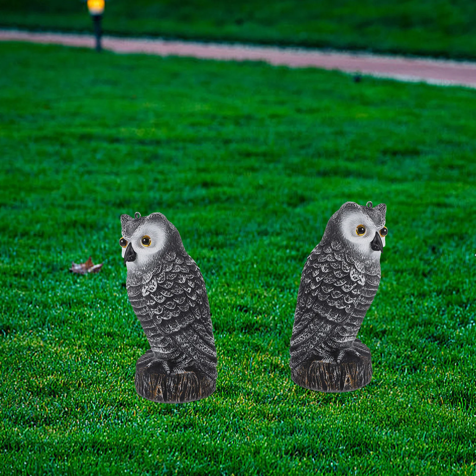 

Realistic Owl Statue Garden Bird Deterrent Fake Owl Modeling Garden Decor Vivid Postures Bright Colors Decor Reflective