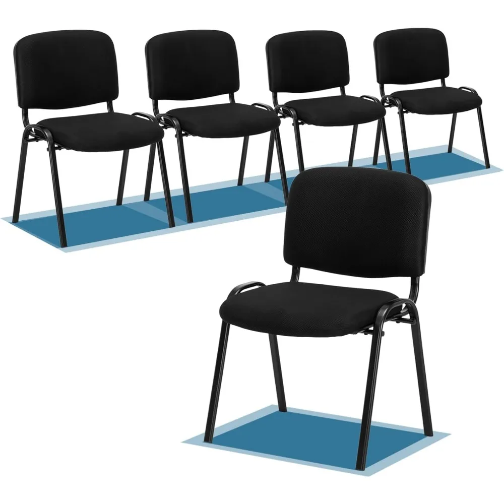 

Waiting Room Chairs, 5-Pack Black Mesh Church Chairs Conference Room Chairs Stackable Armless Chairs, Office Guest Chairs