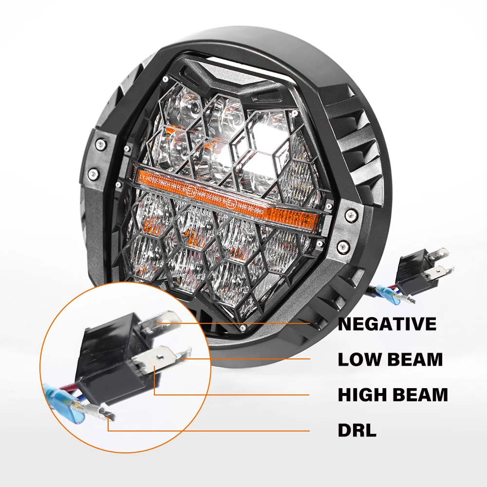 7inch NEWEST 120W Motorcycle Honey Comb led headlight HC7