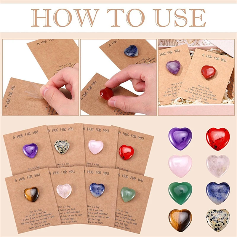 40 Sets Pocket Hug Cards Hug Card And Heart Shape Stone Pocket Hug Token Gifts Kraft Paper Hug Greeting Card For Family Friends