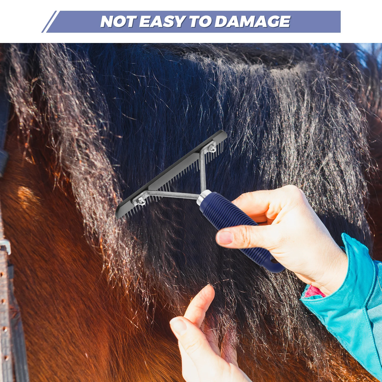 الفولاذ المقاوم للصدأ الحصان Dematting فرشاة أشعل النار مشط أداة تهذيب الشعر للكلاب الماشية الأغنام البقرة Deshedding معطف الغسيل الحيوانات الأليفة #5