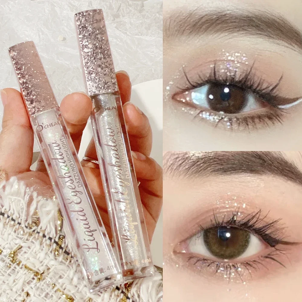 Olśniewający cień do powiek w płynie diamentowy połysk wodoodporny płynny brokat Eyeliner cień do oczu łatwy do noszenia przybory do makijażu oczów