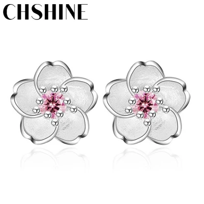 925 Sterling Silver Cherry Earrings, Romantic Design