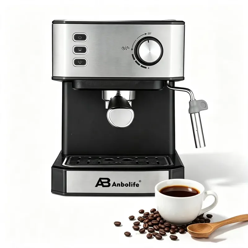 Anbolife Espresso Machine Manufacturer OEM Dual-stainless Filter to Improve Coffee Quality Steam Conveniently CE ROHS