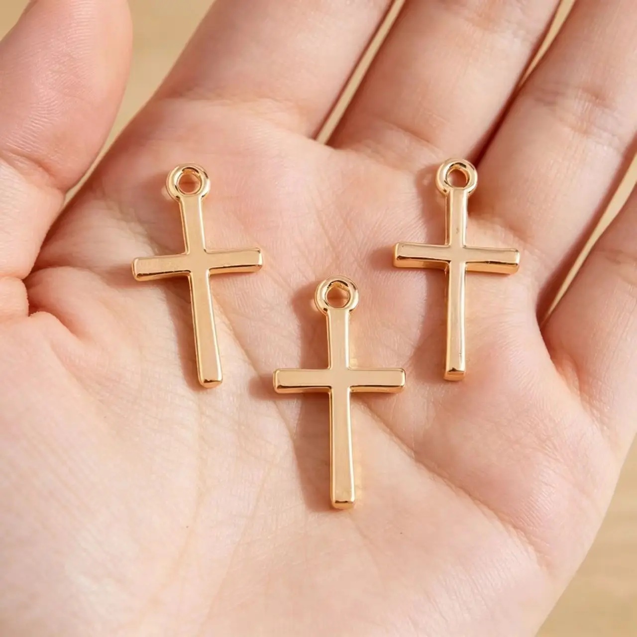 40Pcs 18x10mm Small Alloy Cross Charms Pendants Jewelry for Handmade Necklaces Bracelets Gold Color  DIY Making Finding charms