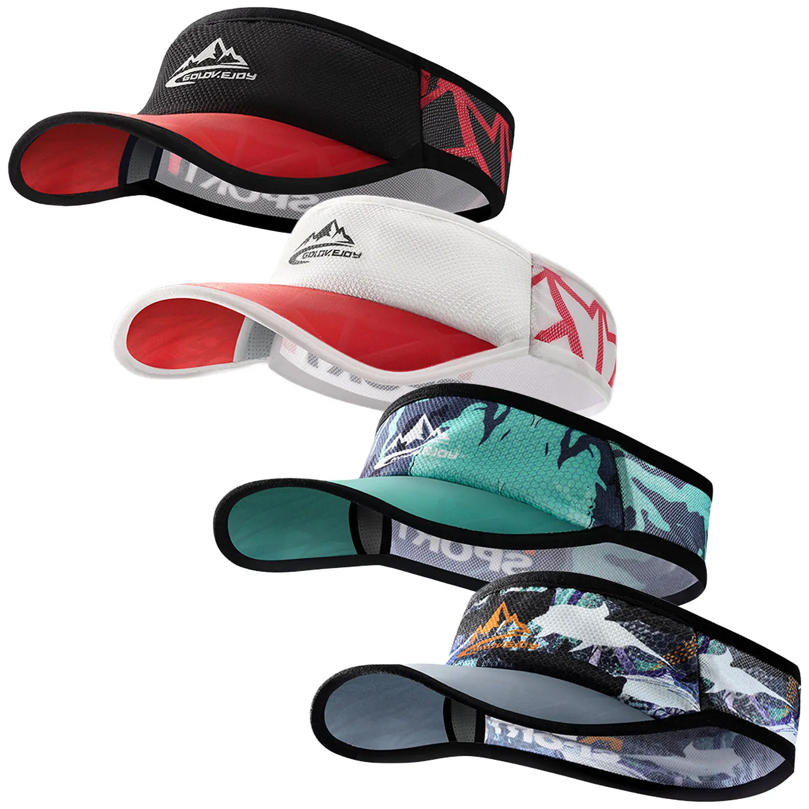 No-Slip Sun Hat Cooling Stretchy Visor Men Women Mesh Baseball Cap Top Empty Tennis Golf Cap Fishing Sun Protection Running Caps