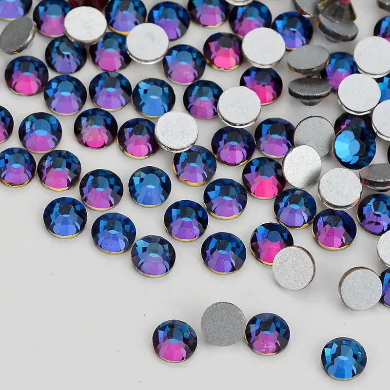 Blue Flame Crystal FlatBack Glass Rhinestones Non-HotFix for Nail Art Decorations Flat Back Rhinestones Crystal