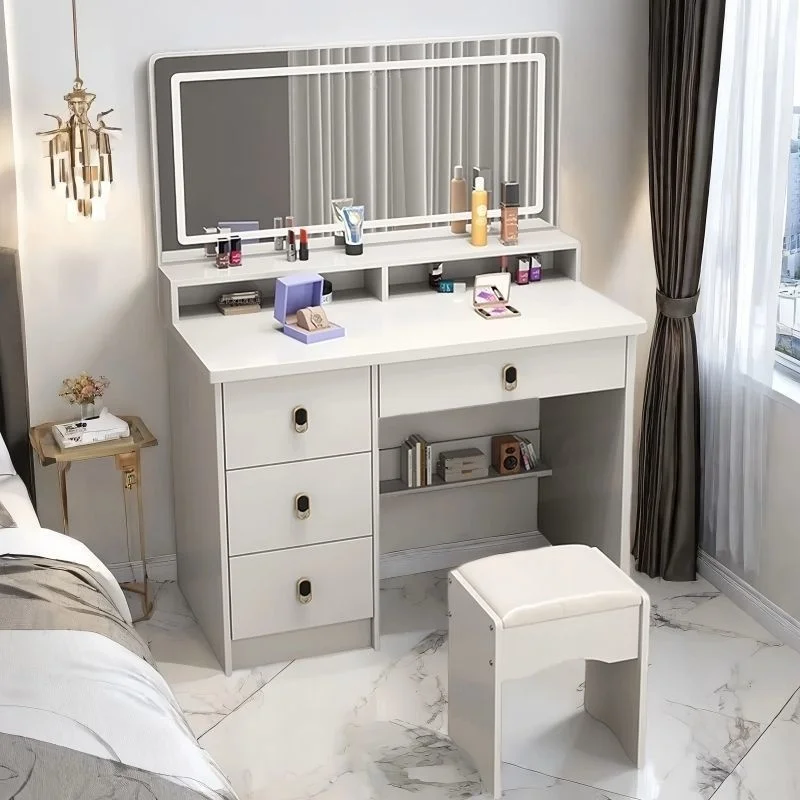 #80Cm MDF Board Finger Touch LED Mirror Makeup Dresser Set with CE Certificate for Family Bedroom
