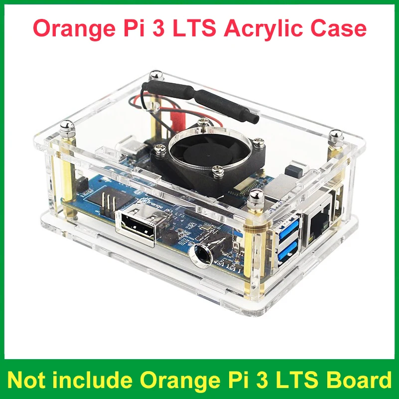 

Акриловый корпус Orange Pi 3LTS Прозрачный корпус с охлаждающим вентилятором